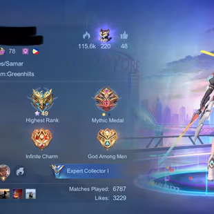 ML6|189 SKIN|KOF KARINA|COLLECTOR NATALIA|EXPERT COLLECTOR|6000 MATCHES|50 PERCENT WINRATE|LVL 78 - Image 4