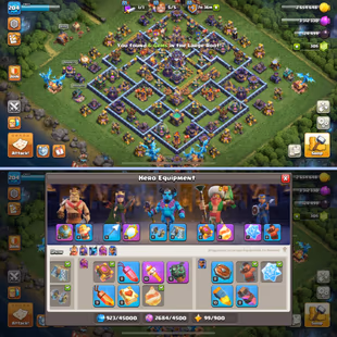 SUPERCELL PREMIUM TH-15 | ALL EPIC EQUIPMENTS | DARK-BLUE WALL | HERO 43-74-47-29-30 | XP-204 | FULL ACCESS | - Image 1