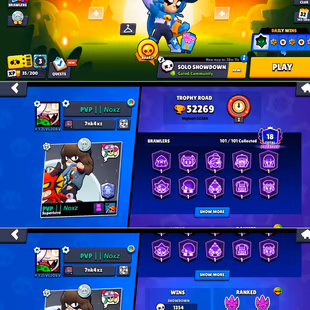 🔥CHEAPEST 52K TROPHY🔥 44X MAX BRAWLER | 34X HYPERCHARGE | 260 SKINS | 85X RARE SKINS | CHECK PHOTOS | INSTANT DELIVERY - Image 1