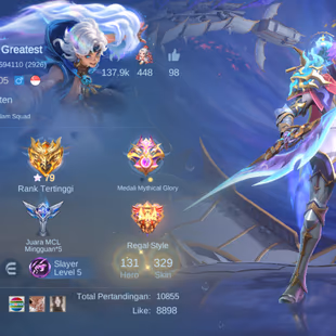 EC106|LV 105|HERO 131|SKIN 329|EXALTED III|ALL EMBLEM MAX|GUINEVERE LEGEND|2 AOT (FANNY,MARTIS)|IRITHEL DUCATI|XAVIER GO - Image 2