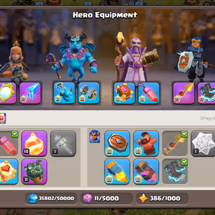 TH 18 NEAR MAX-XP 255-HERO MAX- 5 EPIC EQUIPMENT MAX-All HELPER HUT MAX-WALLS MAX-DRAGON AND ELECTRO DRAGON STAUE-NC YES - Image 6