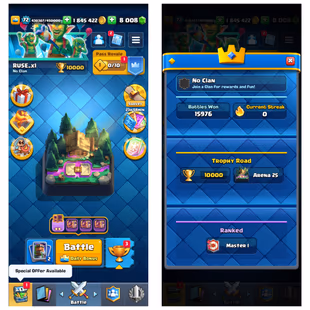 Lvl-72 | 120-Card Max | 87-Elite | 34-Evo | Royal Gems Emote- [Rare-245-Emote] | 10000 Trophy |  Name Chang Yes - Image 5