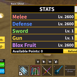 Blox Fruits Lv.2600 MAX | Ghoul V3 | Dark Blade + Cursed Dual Katana + Tushita + Yama | Electric Claw | Skull Guitar | 4 - Image 1