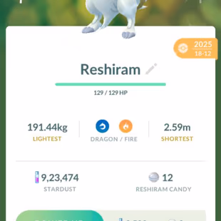 SHINY LEGENDARY RESHIRAM [] LEVEL 50 [] 50 LEGENDARY [] 50 SHINY - Image 5