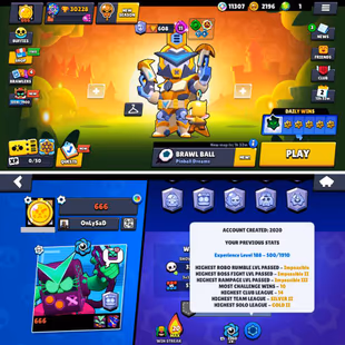 30K Trophies LVL188 | 80/101 Brawlers | 9 Max Brawlers - 3 Hypercharges | 103 Skins | 390 Pins | 222 Icons | 98 Sprays - Image 3