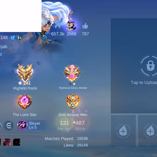 [IOS/ANDROID] CEL LVL 148 | 131 HEROES | 487 SKINS | IMMORTAL 240 HIGH | 2 LEGEND GUSION LUNOX - AURORA COLLECTOR  - Image 6