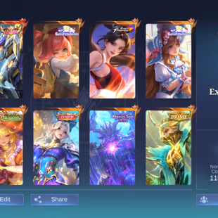 PL491|Lvl 96|EXALTED II|361 SKIN|ALL EMBLEM MAX|55 WR|SABER LEGEND|3 COLLECTOR|2 SANRIO|SELENA ZENITH|THAMUZ NEXUS 11.1 - Image 1