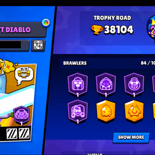 173 SKINS | 38.100 TROPHIES | 84 BRAWLERS | 11 HYPERCHARGE | 13 MAX | 6 PRESTIGE | 3 BUFFIES - Image 5