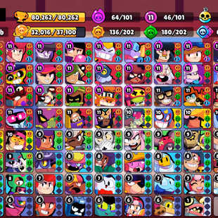 ⭐284 SKINS⭐80.000 TROPHIES | 101 BRAWLERS | 34 HYPERCHARGE | 46 MAX | 57 PRESTIGE | 16 BUFFIES - Image 3