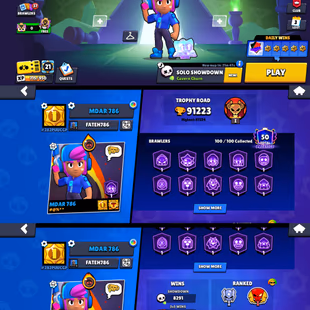 91k TROPHIES | RAREST STAR SHELLY | 42 BUFFIES | 100 MAX POWER BRAWLER | 98 HYPERCHARGE | 330 SKIN | RENAME FREE | - Image 1