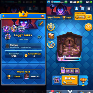 🔥13006 Trophy🔥30 Cards Lv15-Lv14 [ 19 Max ] 30 Evo! Level 73! KT Level 15! 104 Old Emote! 128 Badges! - Image 2