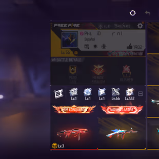 X307|Lvl 56|62 CHARACTER|117 BUNDLE(2 ARTIFACT)|FFWS GALAXY LEGENDARY|249 COSTUME|254 WEAPON(1 EVO+56 MYTHIC)|COBRA MP40 - Image 3