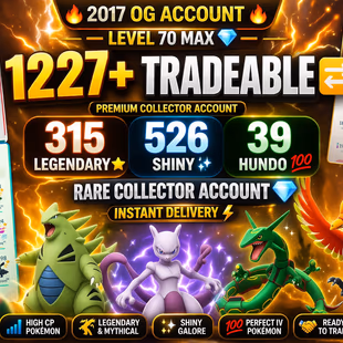 🍓2017 OG ACCT LVL 70 | RAYQUAZA HO-OH LUGIA  / 1227 TRADABLE / 340 LEGENDARY / 526 SHINY / 39 HUNDO 💯IV) 19M STARDUST  - Image 3