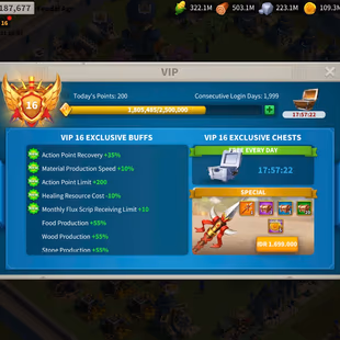 71M - Vip 16 - 22  Commanders - 51 Passport - 2.8M Credit - 461 Gold Head  - 2 Farms - 2 Skin house - Image 3