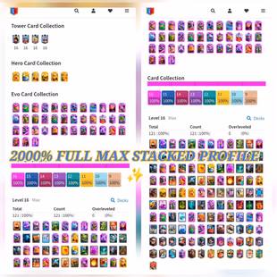 [ONE & ONLY XP90] 🚀121/121 ALL LVL 16 CARDS 🚀ALL EVO 39/39 ALL HERO 6/6  | World Ranked-7 Times [513] RAREST BADGES  - Image 8