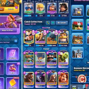 R477 | LVL73 | Cards lvl16: 15 | lvl15: 19 | lvl14: 80 | 14 Evolved | 1 Hero | 9 Tower Skin | 152 Emotes | Hero Coins: 2 - Image 3