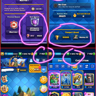 🎯9 YEARS OLD CR ACCOUNT | 10K TROPHIES  ARENA-25 | ULTIMATE CHAMPION #1554 👹| 7K GEMS  | 27 EVOS  | RARE EMOTES - Image 4