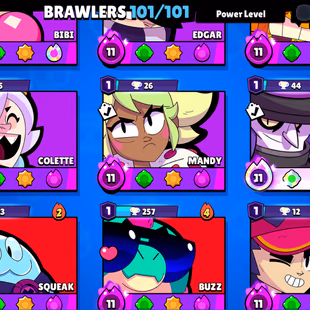 3v3 WINS | 91.5K TROPHY-390X SKINS | 101/101 BRAWLER | 41X MAX | 40X HYPER | HUGE OLD SKINS | 46 TOTAL PRESTIGE - Image 7
