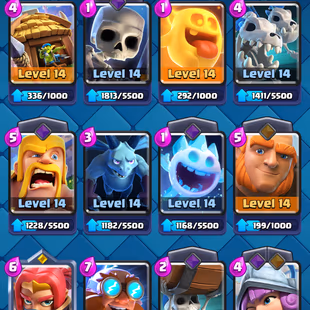 ❗[ 64X CARDS MAX ]❗2X LEVEL 16 CARD|| 15X EVOLVED || 10X ELITE || LEVEL 61 || TROPHY: 10500 | 116X EMOTES | 118X BADGE - Image 7