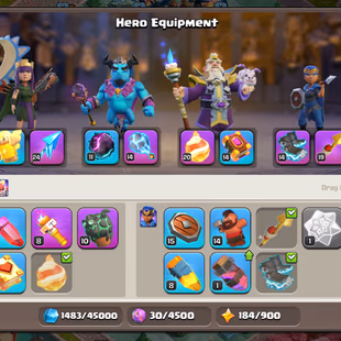 TH16 Max Walls !! 4x Paid Scenery !! 12 Epics ( 4 Level 20 ) !! Heroes K-87 AQ-93 MP-47 GW-62 RC-39 !! Namechange 1000 - Image 6