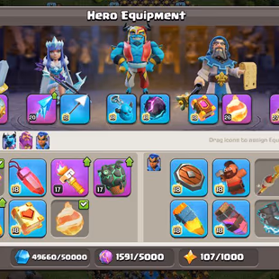230 | Th18 defence troops almost full max | best equipment | [ heros-100-100-91-75-53 ] | black max walls - Image 7