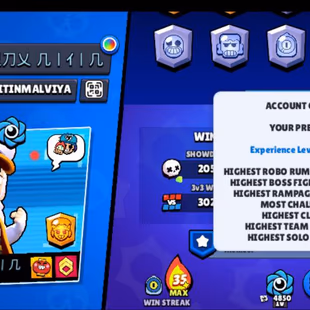 STAR BUSTER SHELLY SKIN 76 Brawlers  11 Hypercharged 14 TOTAL MAX  25000 Trophies 130 Skins  Mythic Skins  - Image 3