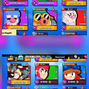 B61 & 70 Brawler Available | 13 Max Brawler | 111 Skin | 8 Hypercharged | 18k Trophy | Full Access | - Image 4