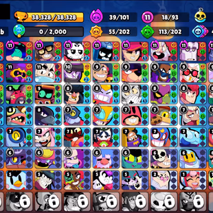 212 SKINS | 38.300 TROPHIES | 93 BRAWLERS | 11 HYPERCHARGE | 18 MAX | 7 PRESTIGE | 3 BUFFIES - Image 4
