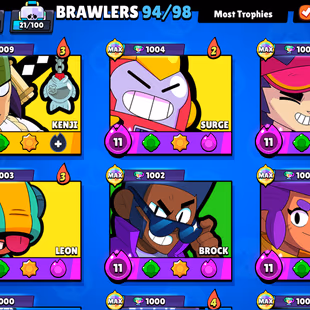 Brawl Stars 79k Trophies  94 Brawlers  Massive Skin Collection and First Brawl Pass NA - Image 2