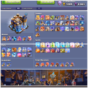 TH18 Max Full 🔴 5 Full Set ( 4 Cosmic Skins ) 🔴 38 Skins - 13 Scenries - BH10 Max - Heros Max - Dream Account - C475 - Image 8