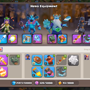 🔥58300 GEMS TH 18🔥XP 222-HERO 100-100-84-75-50-15-EPIC RS[MAX] FB 26 EB 20 GG 23 SB 20-WAR ARENA-335 MEDALS-NC YES - Image 6