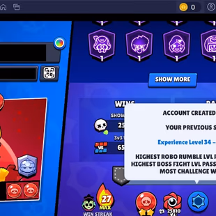 ⭐298 SKINS⭐76.100 TROPHIES | 101 BRAWLERS | 14 HYPERCHARGE | 19 MAX | 46 PRESTIGE | 17 BUFFIES - Image 7