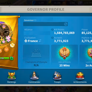 85M - Vip 16 - 13 Commanders - 74 Passport - 1M8 Credits - 471 Gold Heads - 26k6 Gems - 2 Skin Houses - Image 3