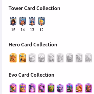 R475 | LVL66 | Cards: 3 LVL 16 | 6 LvL 15 | 9 Evolved |  3 Hero | 2 Tower Skin | 50 Emotes | IOS And ANDROID - Image 5
