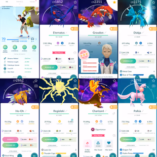 1910 Level 70 Eternatus Rare Shadow Groudon100 Regigigas100 Shiny Dialga Origin Roar of Time Shiny Palkia Origin  - Image 1