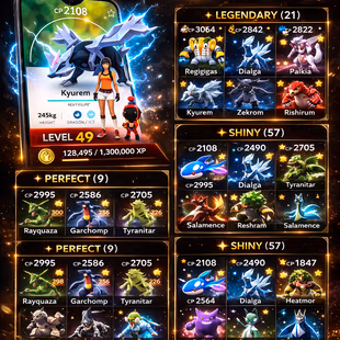   🎯LEVEL 49 ACCT (2025) 💎|  57 SHINY | 7 MYTHICAL (MEW CELEBI KELDEO DIANCIE MARSHADOW) | 21 LEGENDARY |  9 HUNDO - Image 2