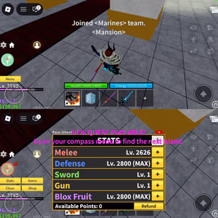 iOS/Android - Global - Level 2742 - Money 198K - Swords 12 - Guns 6 - Fruits 23 - Code999 - Image 2