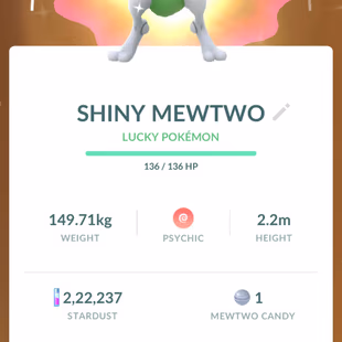 🔥SHINY LEGENDARY LUCKY MEWTWO 💎 LEVEL 46 [] 15 SHINY [] 2 LEGENDARY [] 375 POKEMON [] INSTANT AVAILABLE [] PTC LOGIN - Image 1