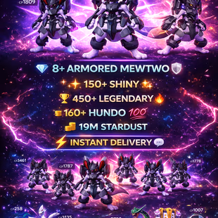 🍓7X ARMORED MEWTWO | 165 HUNDO 💯 IV) 2X SHINY KYOGRE | RARE OLD 2018 ACCOUNT  | 2375 POKEMON STORAGE  | INSTANTDLVR - Image 1
