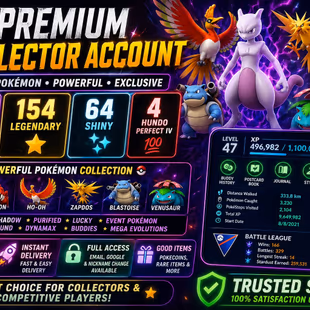 🎯LEVEL 47 ACCT PG 2021) SHINY LUGIA  MEWTWO  GROUDON  HO-OH 🐓 154 LEGEND | 306 TRADE PG )  RARE COLLECTOR ACCT - Image 2