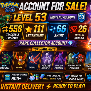 🍓LVL 53 ACCT RAYQUAZA HO-OH / 558 TRADEABLE | 111 LEGENDARY  | 66 SHINY  | 26 HUNDO 💯 IV) 5M STARDUST |RARE COLLECTOR  - Image 3