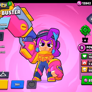 STAR BUSTER SHELLY SKIN 79 Brawlers  6 Hypercharged 11 TOTAL MAX  24500 Trophies 130 Skins Mythic Skins  - Image 4