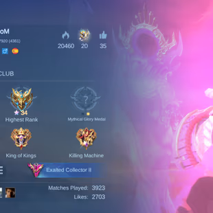 PL468|Lvl 86|EXALTED II|394 SKIN|ALL EMBLEM MAX|FRANCO LEGEND|2 SANRIO|KARRIE KISHIN|ANGELA ASPIRANTS|ARGUS STARWARS|AAM - Image 2