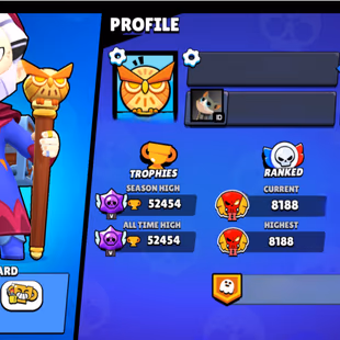 52K Trophies | 97 Heros | 🌟44 Max Level🌟 | 38 Hypercharge | 277 Skins | OG Skins | Can Change name & ID Free | - Image 2