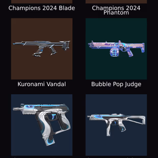 NA - LVL 16 - Unranked - 1 Knife - 8 Skins (10,400 VP) Champions 2024 Blade, Champions 2024 Phantom, Kuronami Vandal - Image 1