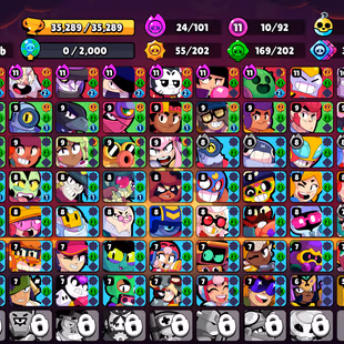 176 SKINS | 35.300 TROPHIES | 92 BRAWLERS | 9 HYPERCHARGE | 10 MAX | 1 PRESTIGE | 11 BUFFIES - Image 4