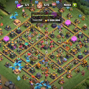 FULLY MAXED TH14 | SB-MAX!FA-MAX!FB-MAX!RS-MAX!EB-MAX | HERO-85-85-60-60-30 | NOTHING LEFT | 163-XP | NC-YES | LEGENDARY - Image 1