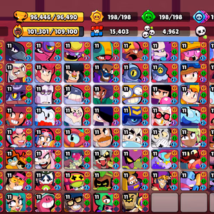 METEORIC FAME 1🌟11.11 PIN | 405 SKINS | 96.400 TROPHY | 99 BRAWLERS | 97 HYPERCHARGED | 99 MAXED BRAWLERS | 18 BUFFIES - Image 3