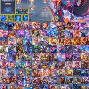 Mythic 144 -Exalted Collector 3 -Emblem Max - 130 Heros - Highest : Mythic Immortal 144 - 328 Skins - 2 Legend  - Image 2