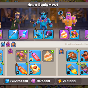 🔥TH 17 ALMOST MAX🔥HERO 100-100-75-50-EPIC SB[MAX] FA 20 FB 20 RS 20 EB 26-NC YES-797 MEDALS-XP 172-WALLS DEFENSE HIGH - Image 5